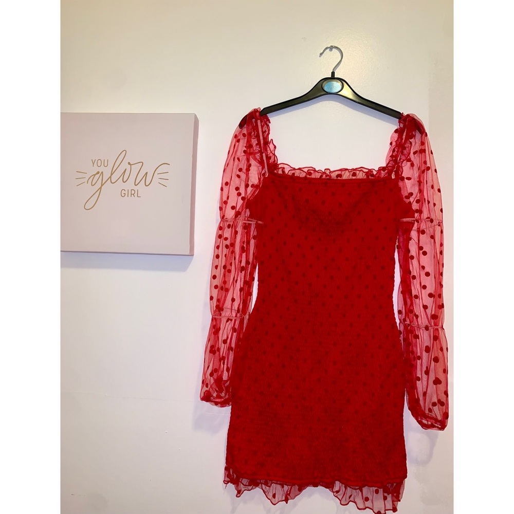 Red mini dress